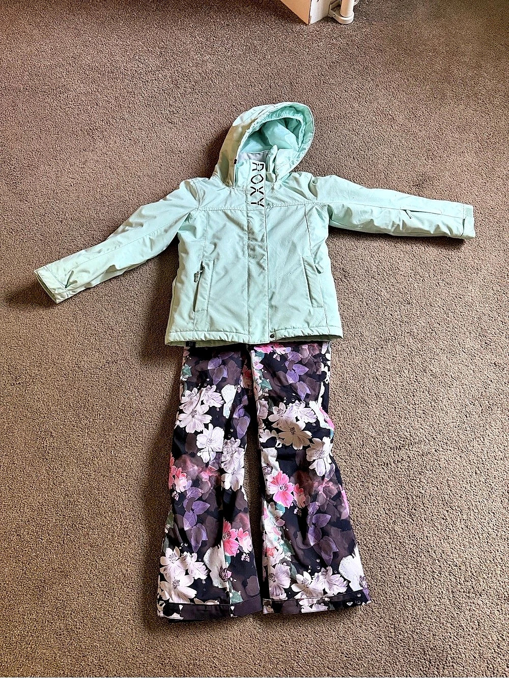 Roxy Girls Floral Snow Suit Set Size 10